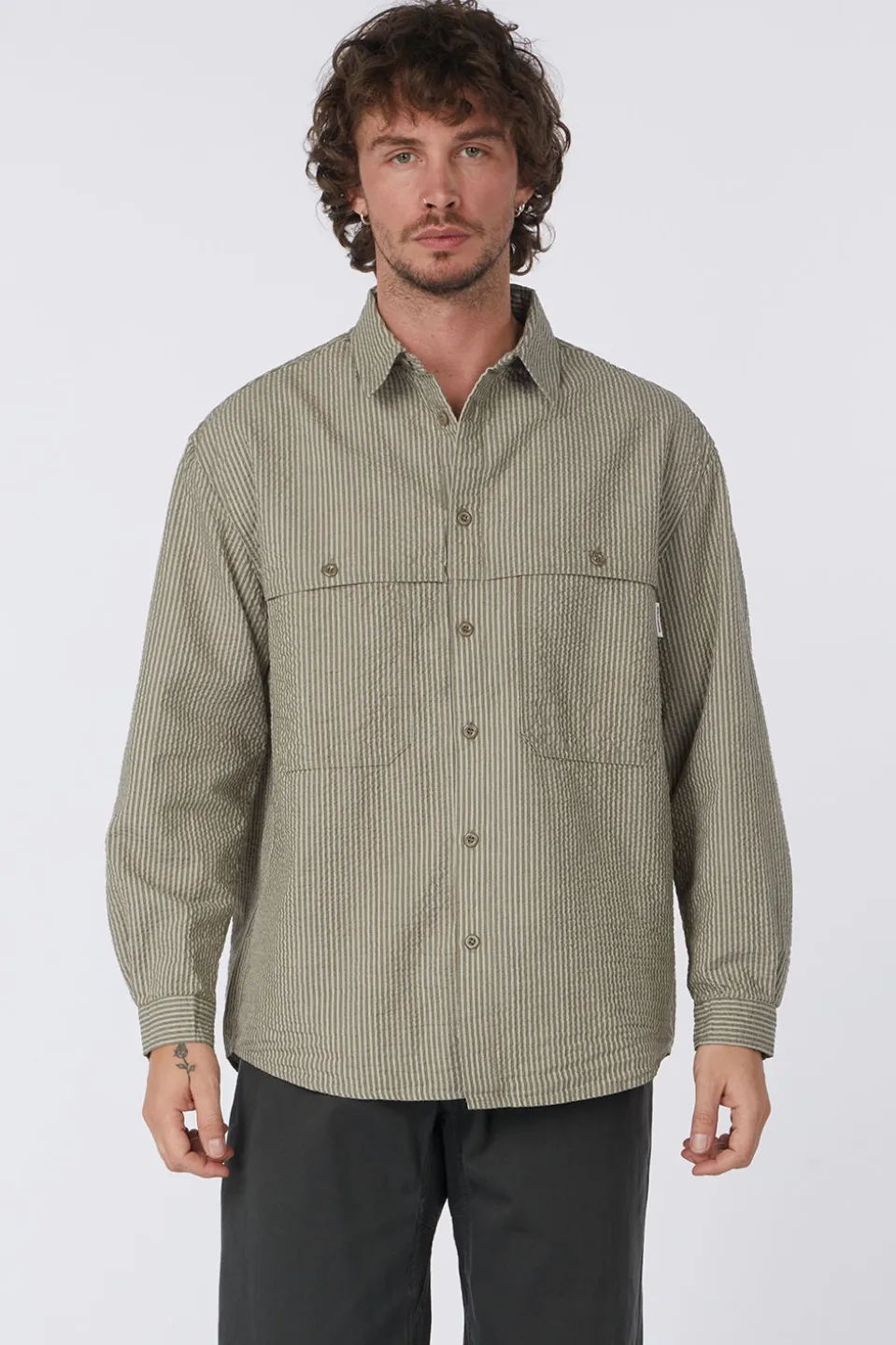 Chemise Stripe Pocket Work Shirt