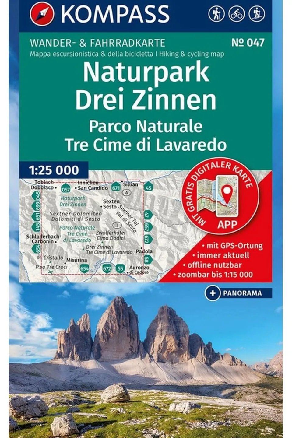 Drei Zinnen NP 047 GPS kompass D/I/E +AG