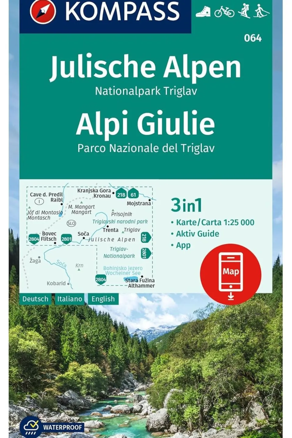 Julische Alpen 064 GPS r/v wp kompass D/I NP Triglav +AG