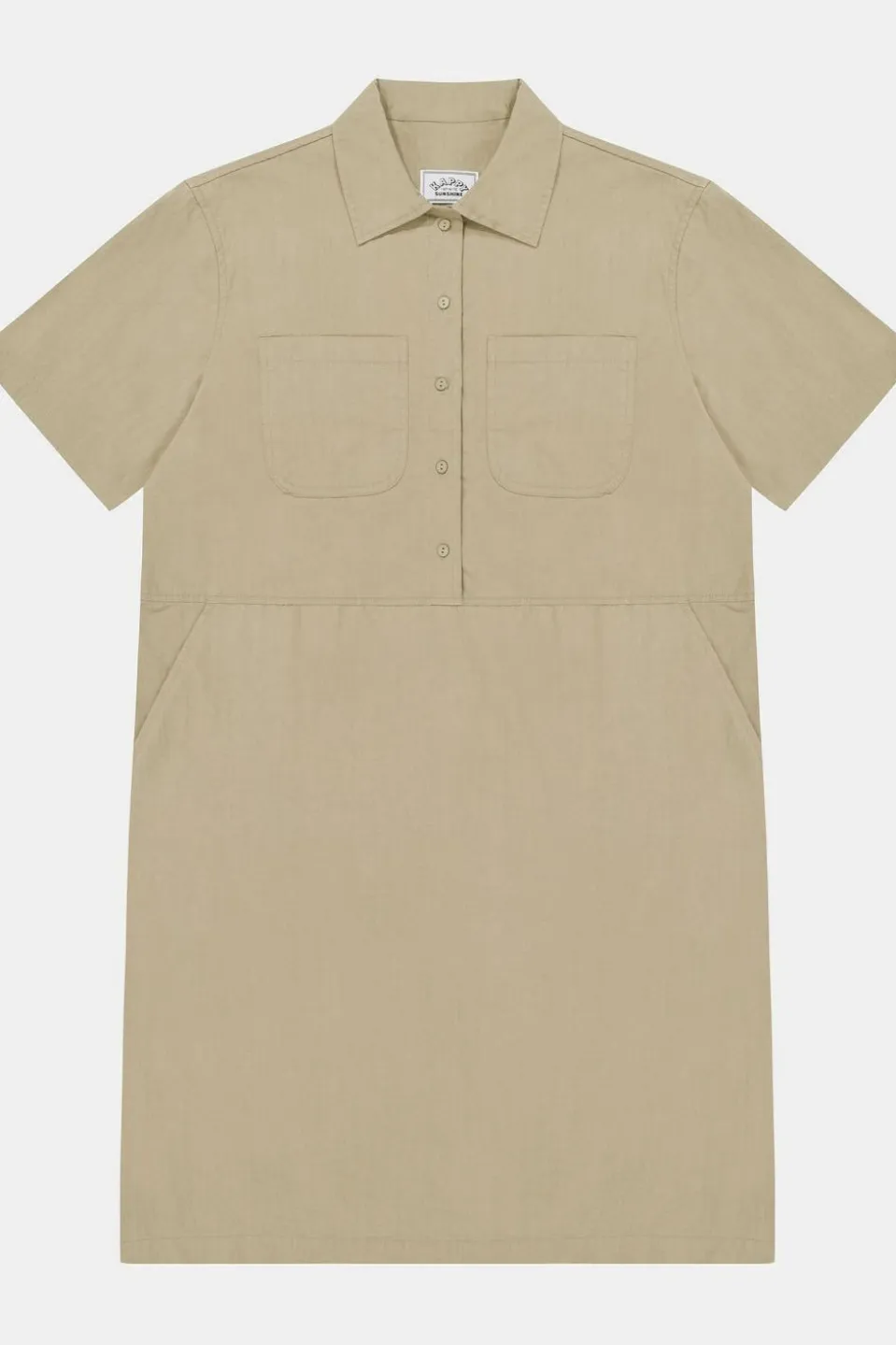 Robe Pocket Half Shirt Dress