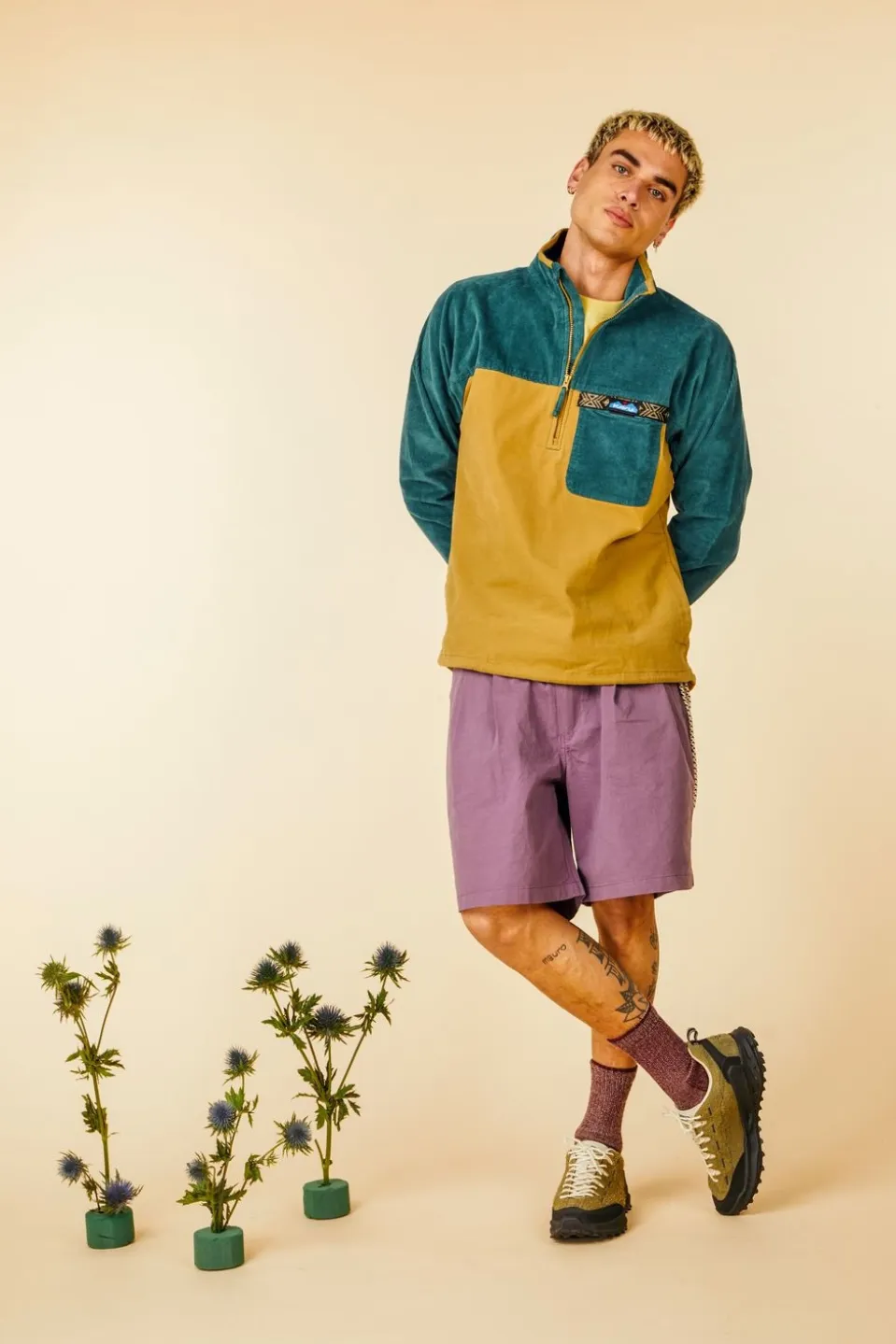 Short Two Tuck Wide Half Pants