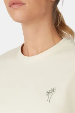T-Shirt Cropped Mini Embroidery Tee W