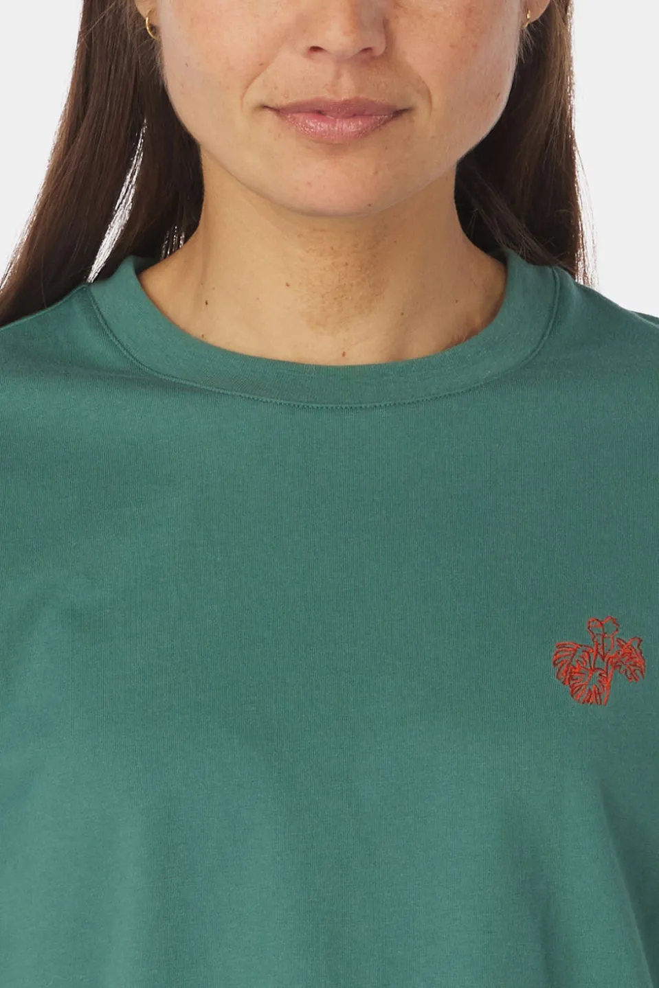 T-Shirt Cropped Mini Embroidery Tee W