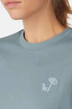 T-Shirt Cropped Mini Embroidery Tee W
