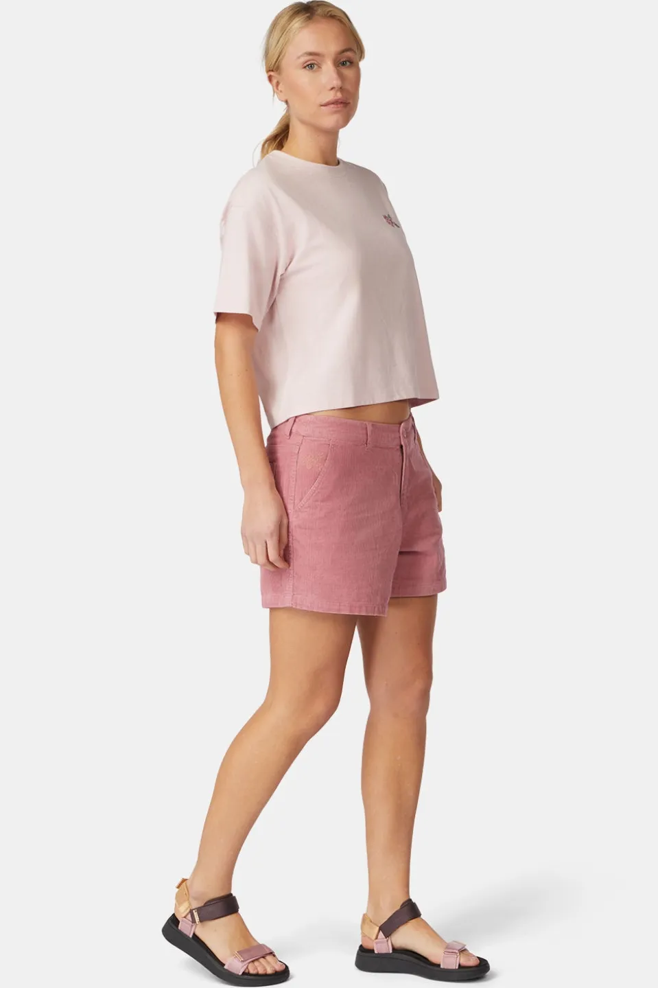 T-Shirt Cropped Mini Embroidery Tee W