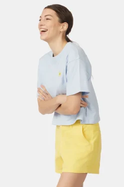 T-Shirt Cropped Mini Embroidery Tee W