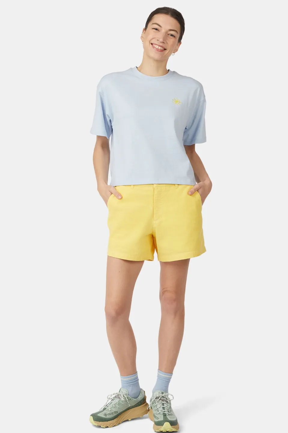 T-Shirt Cropped Mini Embroidery Tee W